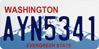 WA license plate AYN5341