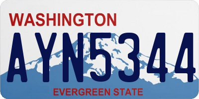 WA license plate AYN5344