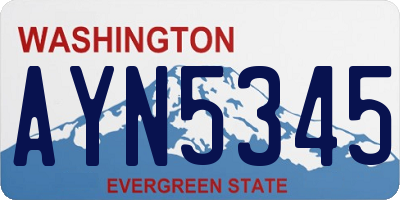 WA license plate AYN5345