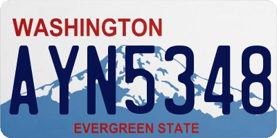 WA license plate AYN5348
