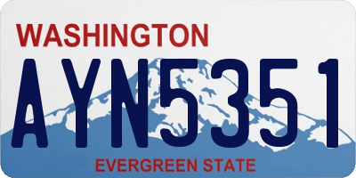 WA license plate AYN5351