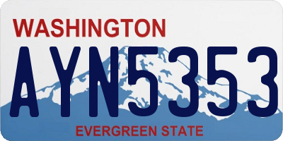 WA license plate AYN5353