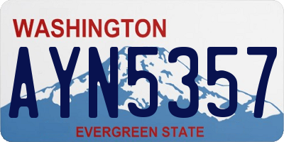 WA license plate AYN5357