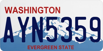 WA license plate AYN5359