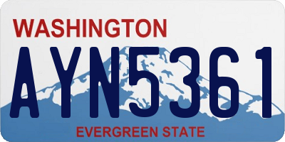 WA license plate AYN5361