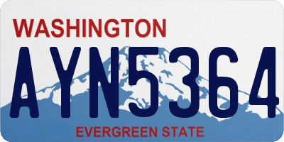 WA license plate AYN5364