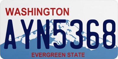 WA license plate AYN5368