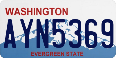WA license plate AYN5369