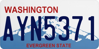 WA license plate AYN5371