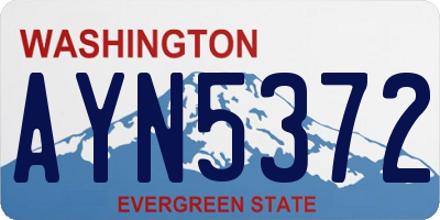 WA license plate AYN5372