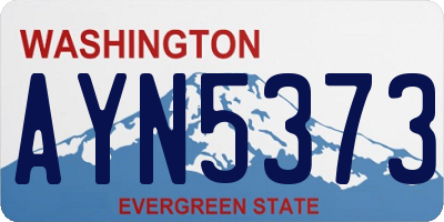 WA license plate AYN5373