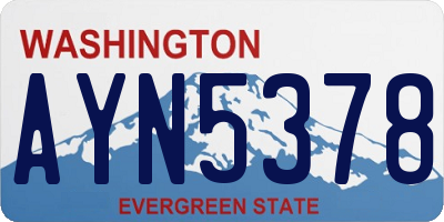 WA license plate AYN5378