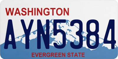WA license plate AYN5384