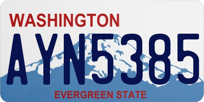 WA license plate AYN5385