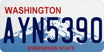 WA license plate AYN5390