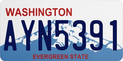 WA license plate AYN5391