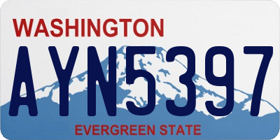 WA license plate AYN5397
