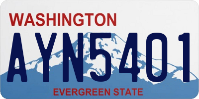 WA license plate AYN5401