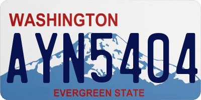 WA license plate AYN5404