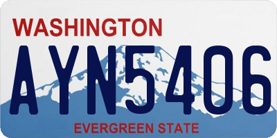 WA license plate AYN5406