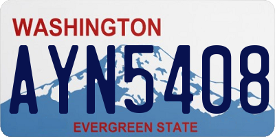 WA license plate AYN5408
