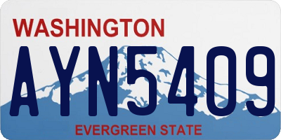 WA license plate AYN5409