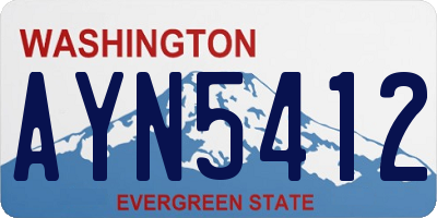 WA license plate AYN5412