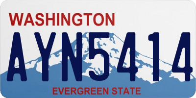 WA license plate AYN5414