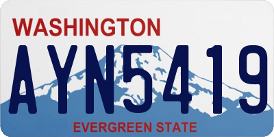 WA license plate AYN5419