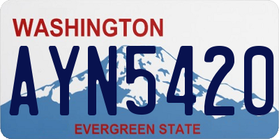 WA license plate AYN5420