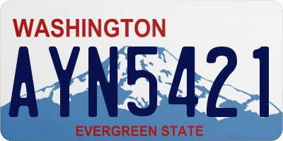 WA license plate AYN5421