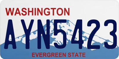 WA license plate AYN5423