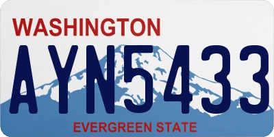 WA license plate AYN5433