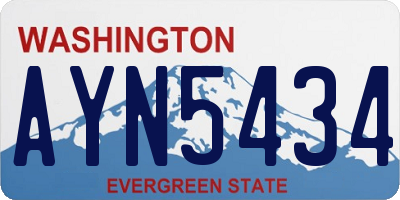 WA license plate AYN5434