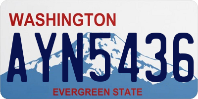 WA license plate AYN5436
