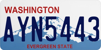 WA license plate AYN5443