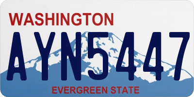 WA license plate AYN5447