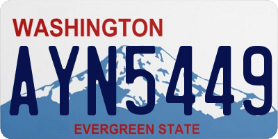 WA license plate AYN5449