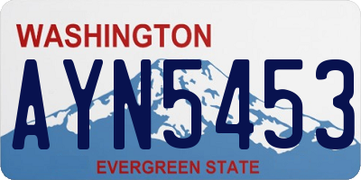 WA license plate AYN5453