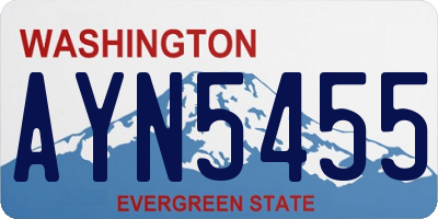 WA license plate AYN5455