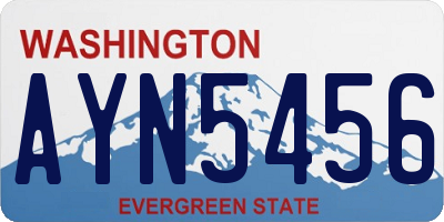 WA license plate AYN5456