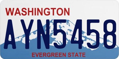WA license plate AYN5458