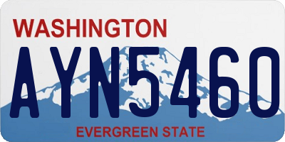WA license plate AYN5460