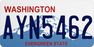 WA license plate AYN5462