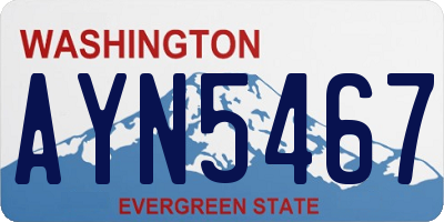 WA license plate AYN5467