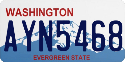 WA license plate AYN5468