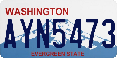 WA license plate AYN5473