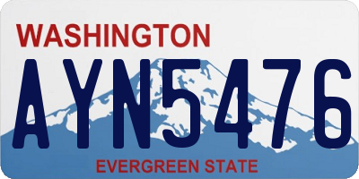 WA license plate AYN5476