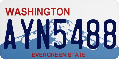 WA license plate AYN5488