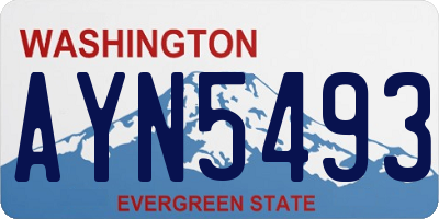 WA license plate AYN5493